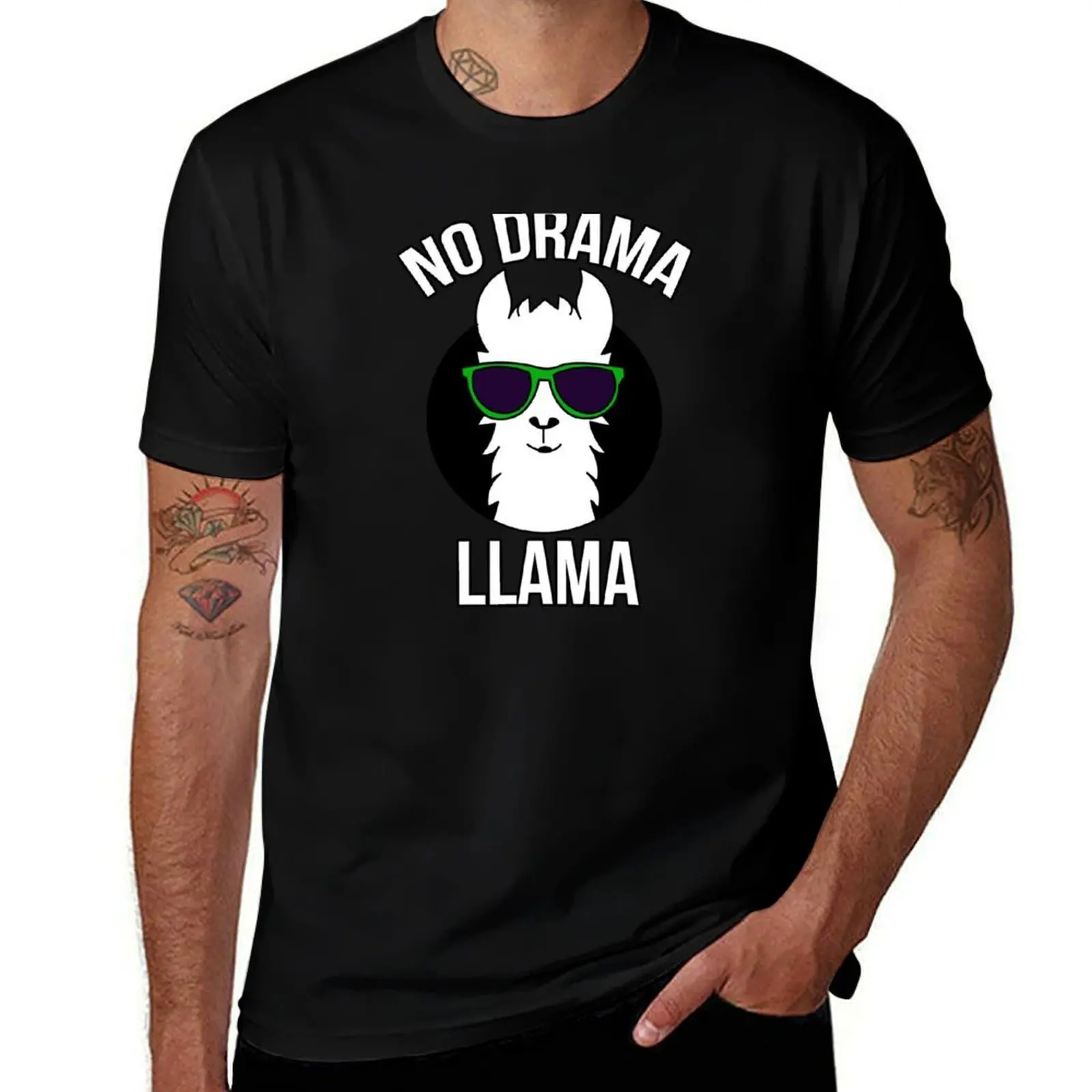 No Drama Llama Funny T-Shirt Simple Trendy Casual T-Shirt
