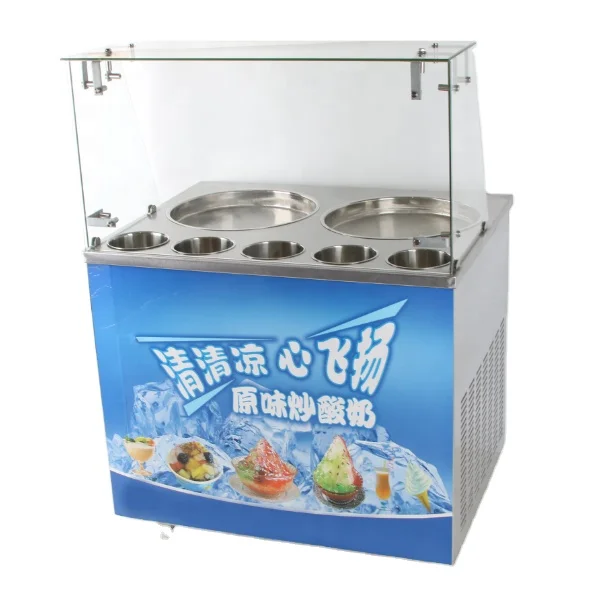 

Ice Cream Roll Equipment/Factory Supply Square Round Pan Fried Yogurt Machine/Thailand Fry Ice Cream Pan