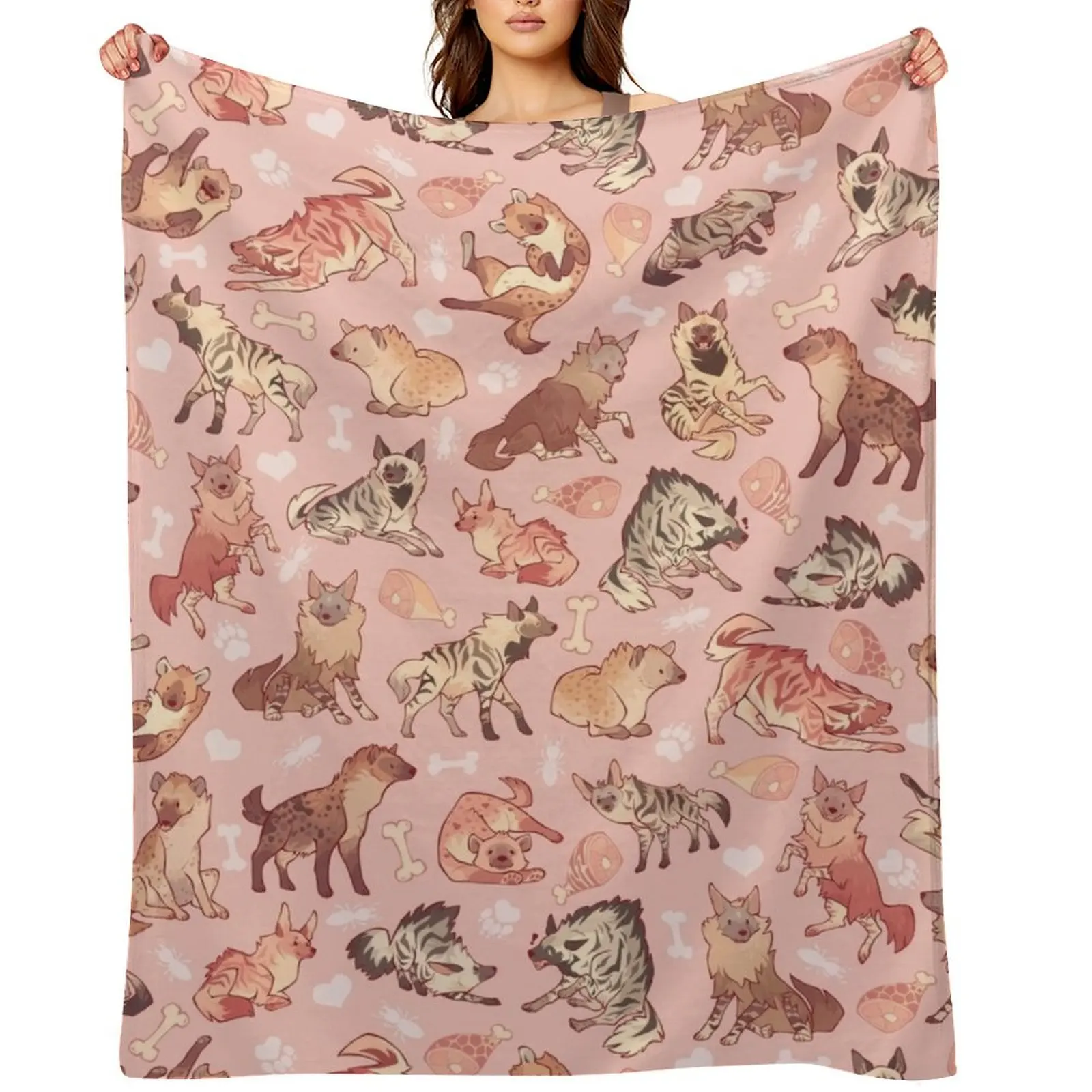 

Hyenas in milky strawberry Throw Blanket funny gift Thins for sofa warm winter Blankets