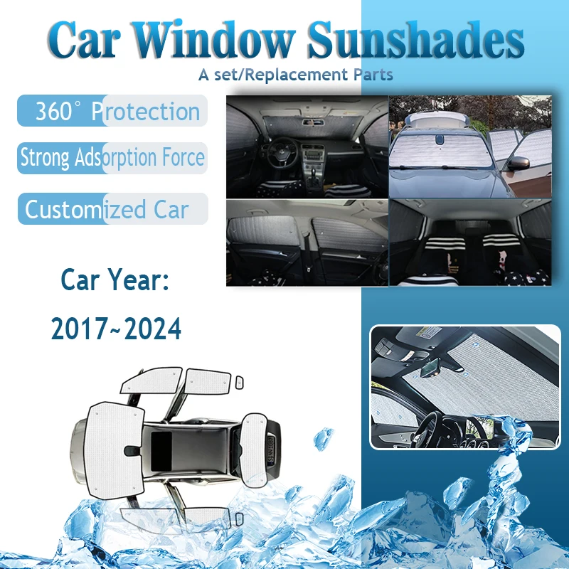 For Jeep Compass Accessories MP 552 2017-2024 Car Sun Visors Covers Auto Anti-UV Sunscreen Windows Sunshades Covers Sun Blinds