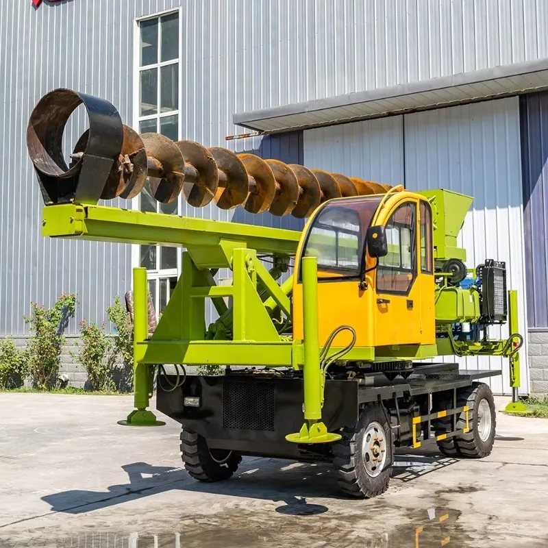 Customized 6m Ground Long Screw Spiral Pile Drilling Screw Installing Solar Pile Drivers Machine
