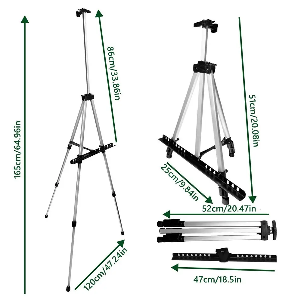 Adjustable Sketching Easel Triangle Aluminum Alloy Display Stand Tool Shelf Installation Free Travel Easel Art Exhibition view 6