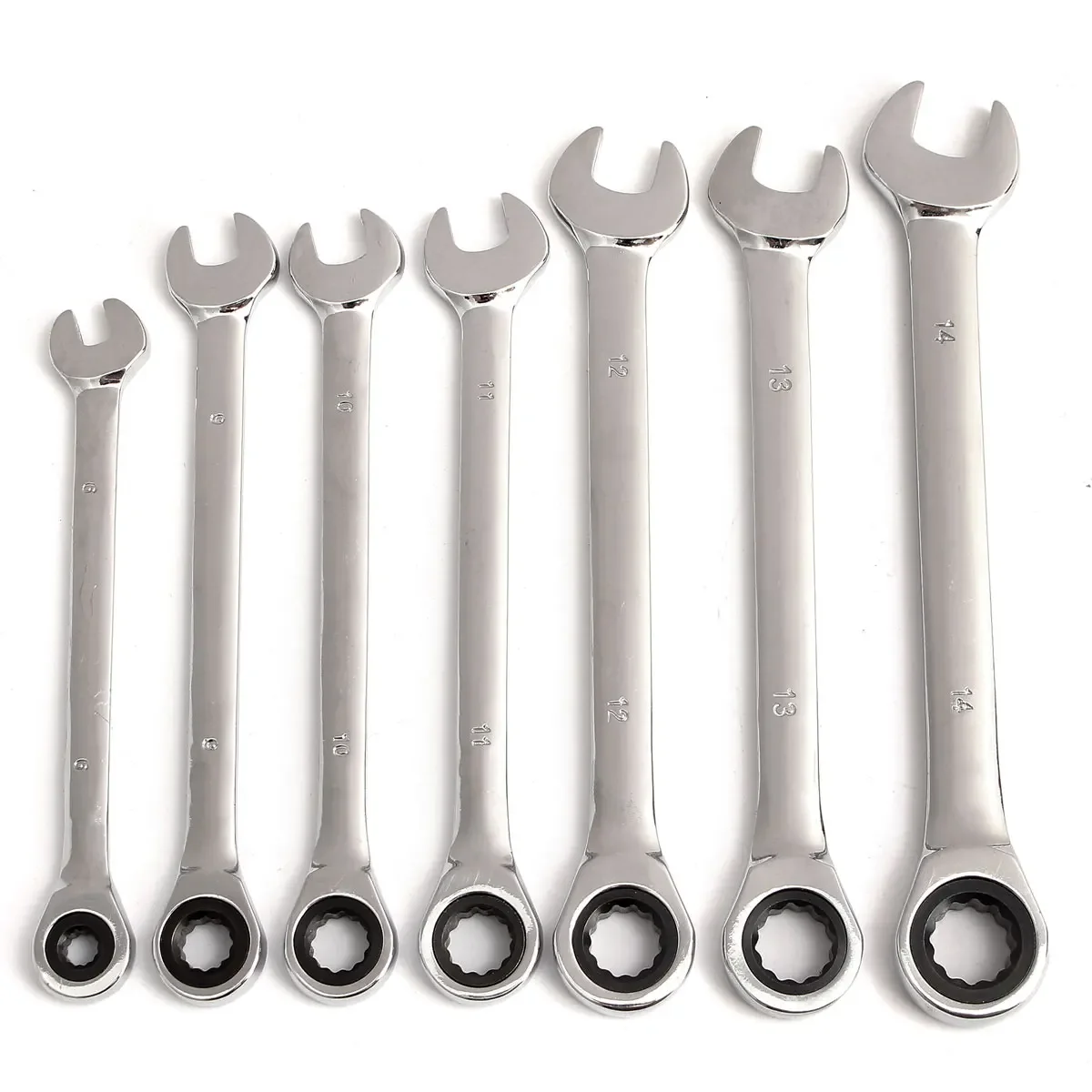 12PCS 6-19mm Ratchet Wrench Set Car Repair Tools Key Spanner Wrench Socket Hand Tools Wrenches Universal Ratchet Spanner Wrench