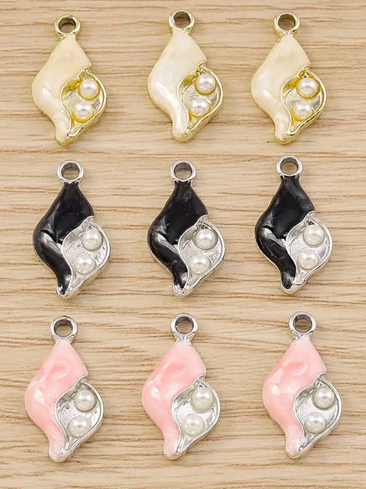 Tusember 10 Stück 11*21mm Ozean-Perlen-Muschel-Anhänger für Halsketten, Ohrringe, Armbänder, DIY-Anhänger, handgefertigtes Kunsthandwerk – Detail 2