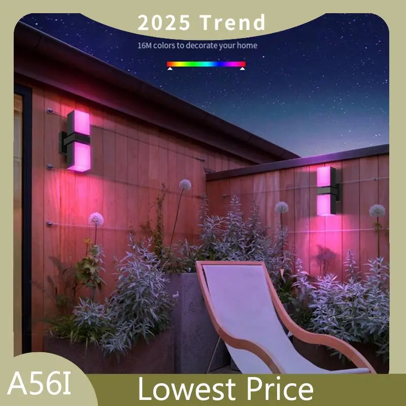 

Outdoor LED Wall Light Dual Head Balcony Lamp IP65 Waterproof Wall Sconces Wifi APP Control Smart Lights For Garden Fence 110V