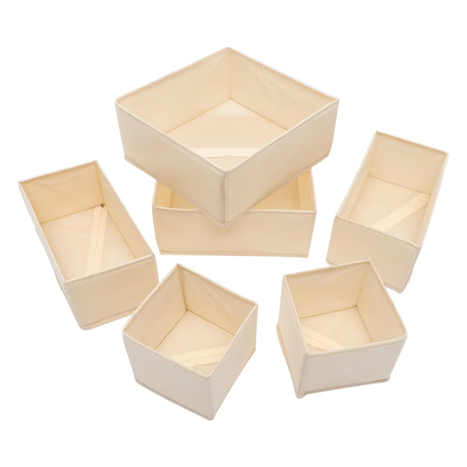 

6 Pcs Underwear Storage Box Bra Sock Organizer Containers Bedroom Clothes Lingerie Drawer Wardrobe Foldable Fabric Boxes Safe