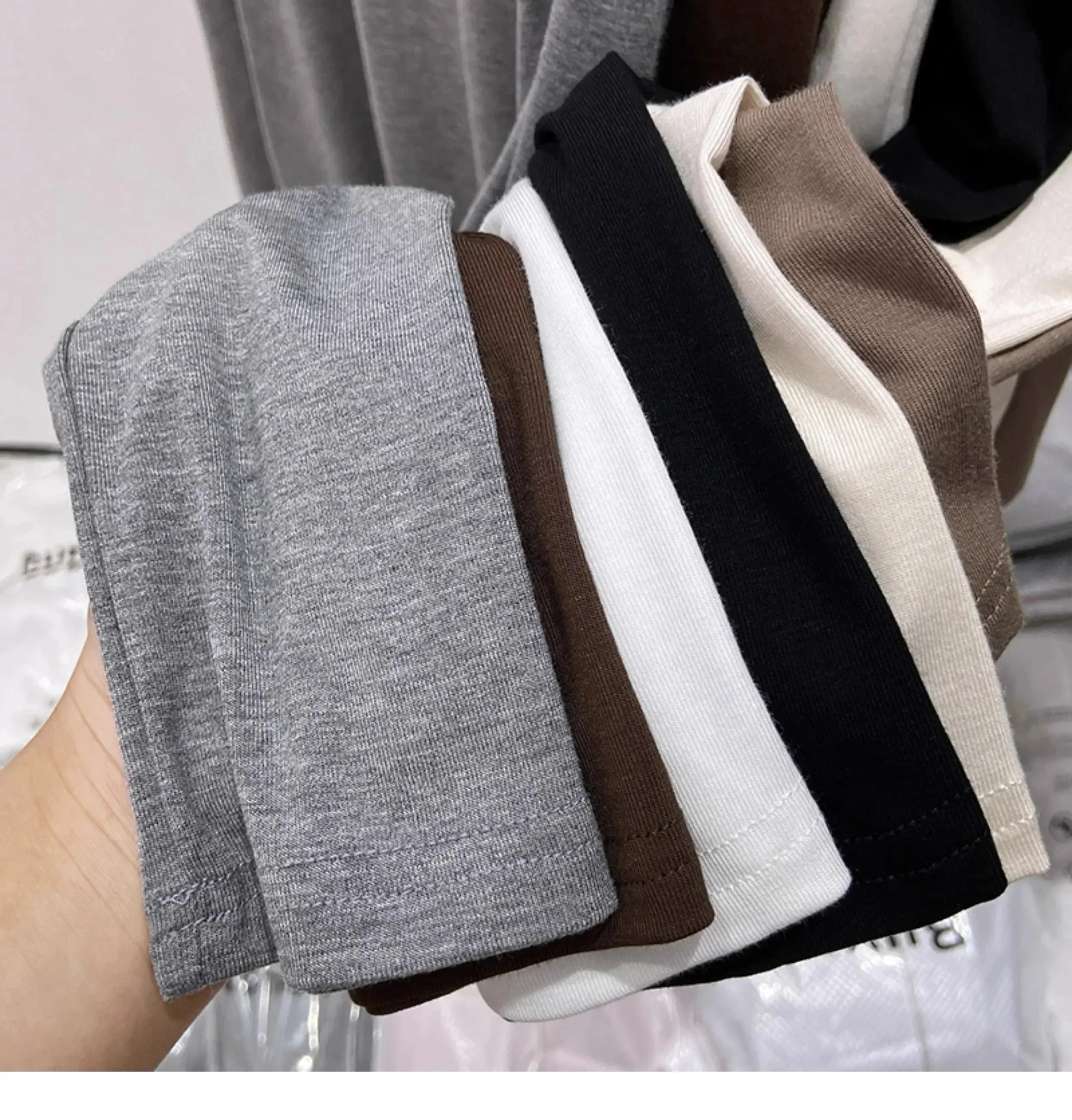 AOSSVIAO Koreanischer Stil Weiches O-Ausschnitt Langarm-Damen-T-Shirt 2026 Neues Herbst-Winter Slim-Fit Innen-T-Shirt Lässiges Vielseitiges Basic-Oberteil – Detail 4