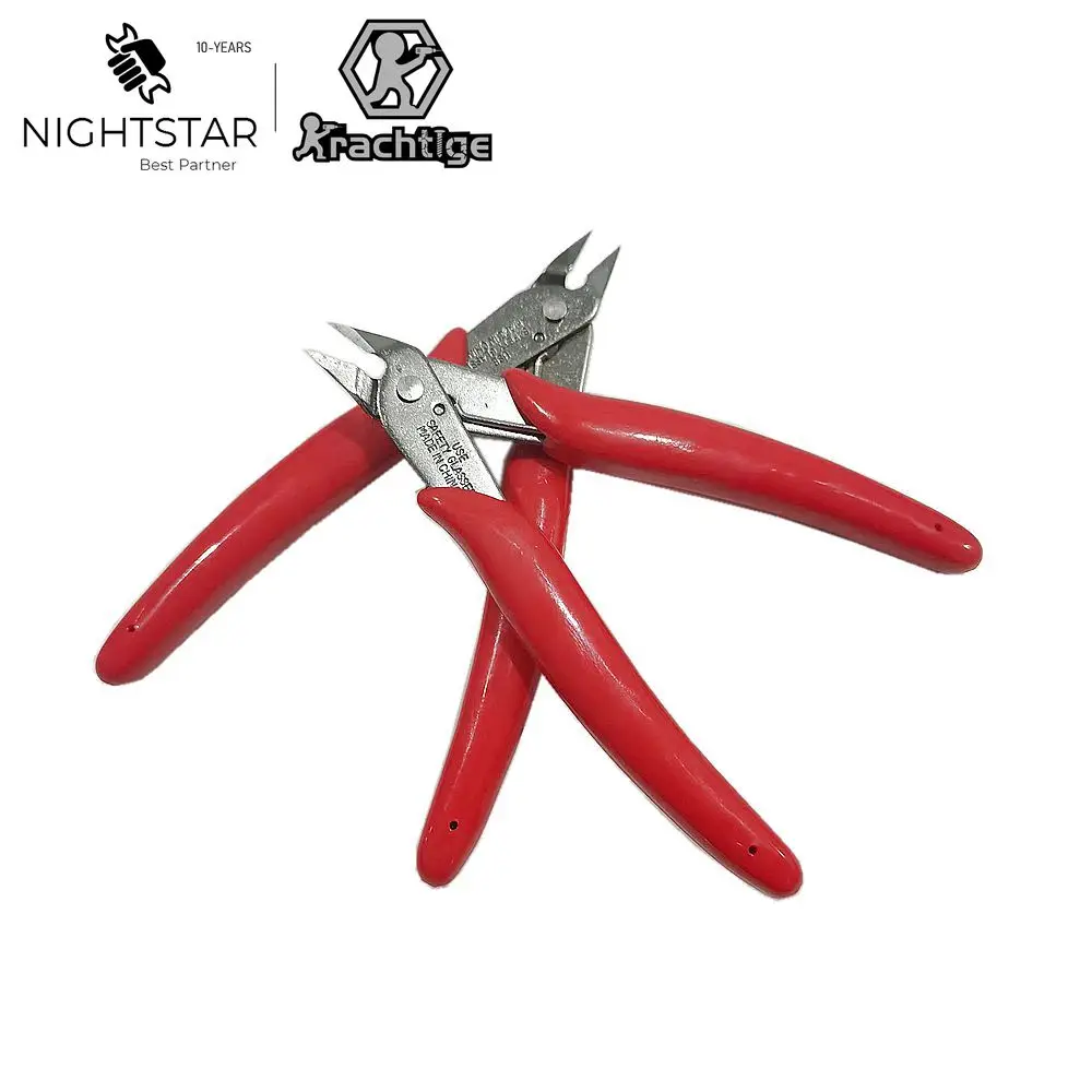 5 inch Red Electrical Wire Cable Cutters Cutting Side Snips Flush Pliers Nipper Hand Tools