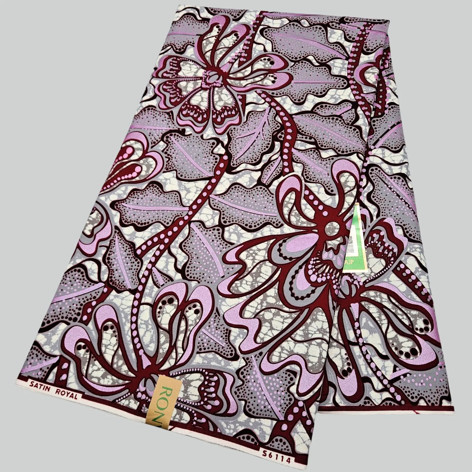 

46Inch Wide 6Yards Long Cotton African Wax Fabric for DIY Sewing Batik Fabric for Dress Cushions 3Colors Floral Printed R2932