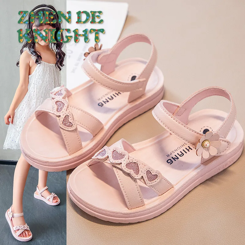 

Summer Flower Sandals Fashion Little Girls Soft Sole Baby Girl Robe and Slippers Popular Size 26-37 Girls Sandals Children Shoes