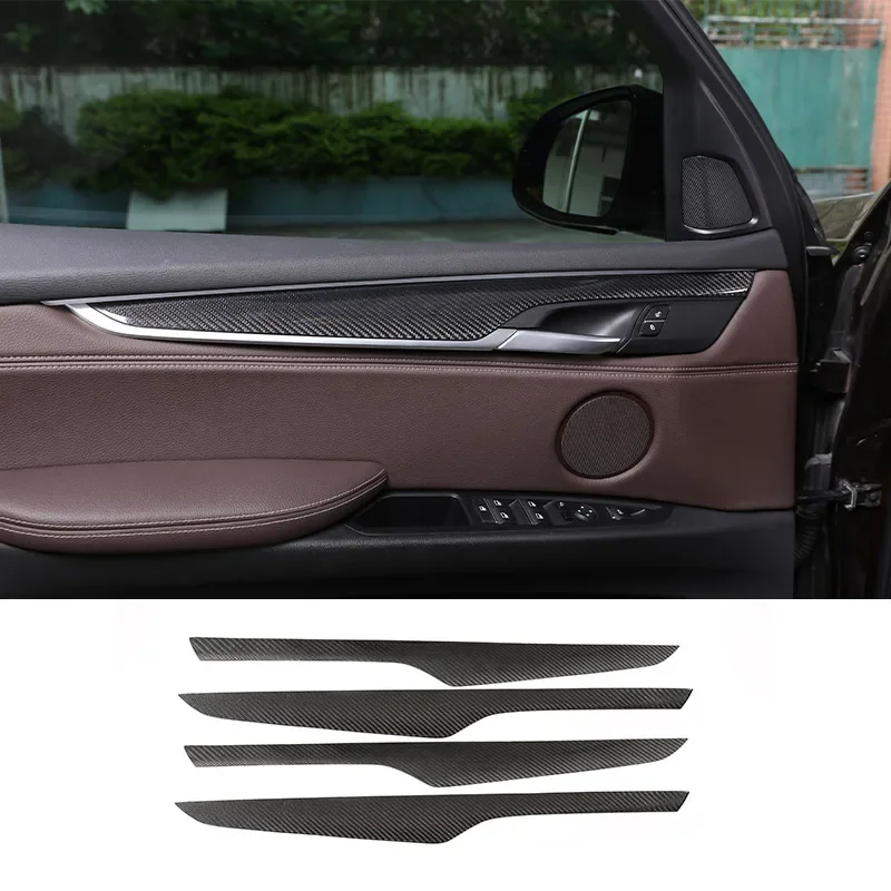 Real Carbon fiber For BMW X5 F15 2014-2018 Interior Door Decoration Panel Cover Trim Real Carbon Fiber Car Accessories