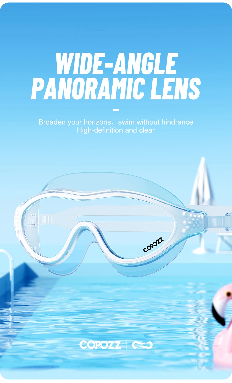 Großen Rahmen Professionelle Schwimmen Wasserdichte Food Grade Silikon Gläser Schwimmen Brillen Anti-Fog UV Erwachsene Männer Frauen Taucherbrille – Detail 2