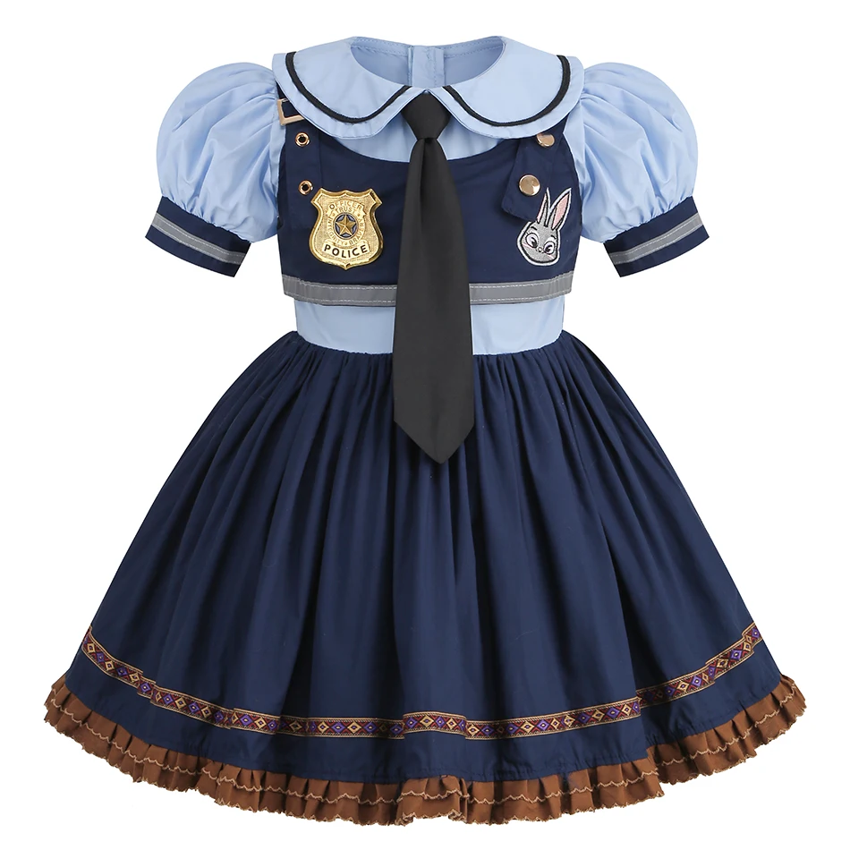 Girl Judy Dress Up Costume Theme Party Clothes Halloween Carnival Police Woman Cosplay Outfits