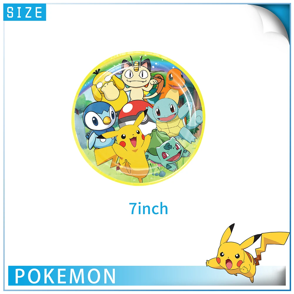 Pokemon Kids Birthday Party Pikachu Anime Character Cartoon stoviglie tazza di carta piatto decorazione torta per ragazzi ragazze Party Toy