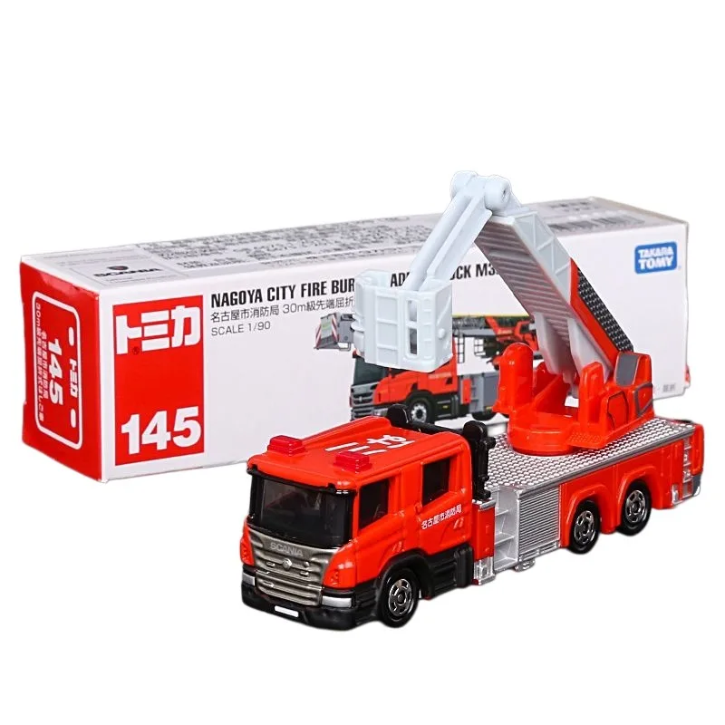 TAKARA TOMY Tomica No 145 Long Nagoya Aerial Ladder Fire Truck Diecast Simulation Car Model Boy Collection Toy Gift