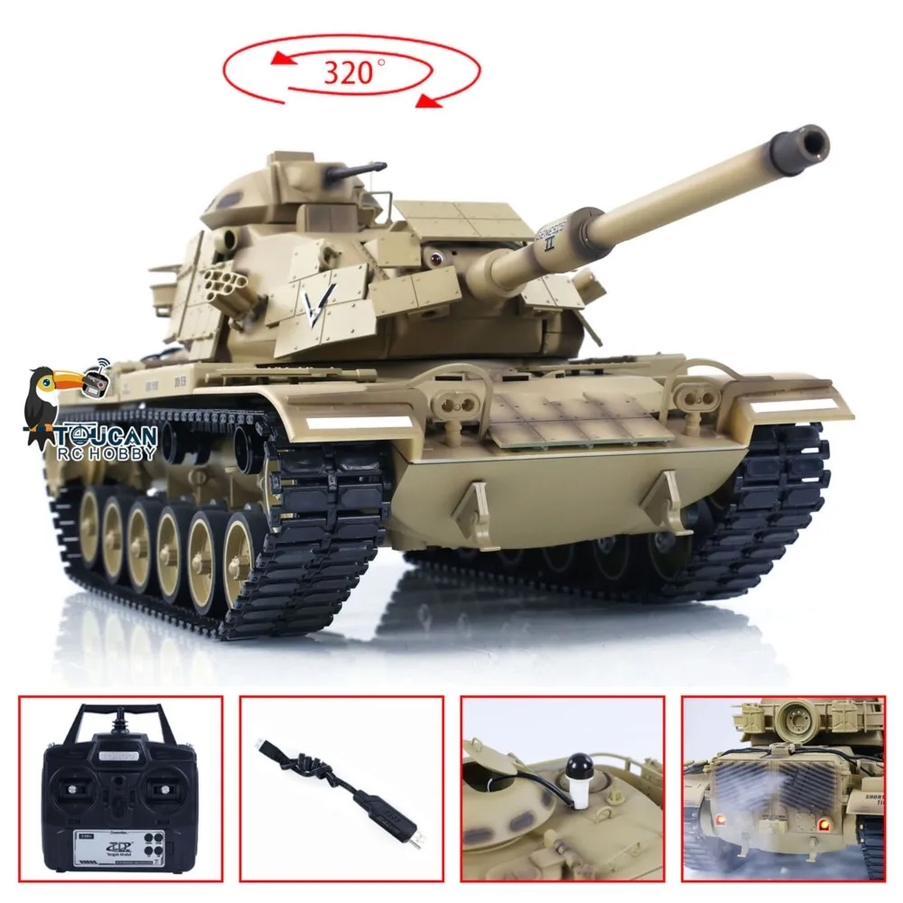 M60A1 ERA USA RC 1/16 Czołg Bojowy Model Tongde Zdalnie Sterowany Czołg Model z Obrotem Wieżyczki 320 stopni Dźwięk Zabawka TH23289