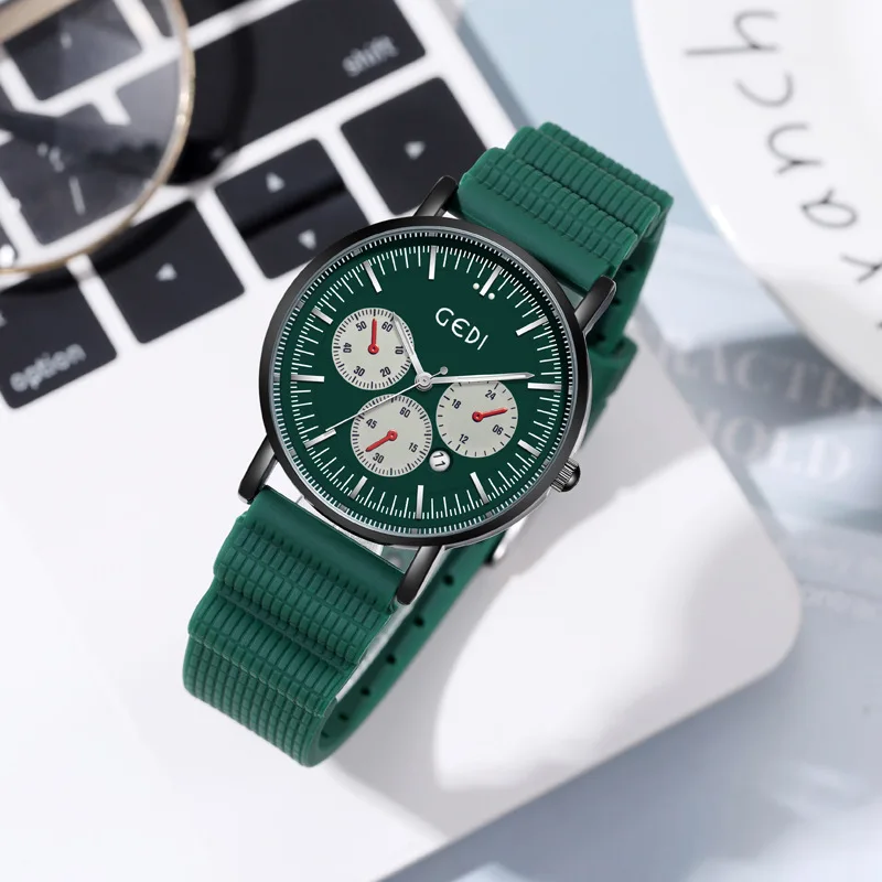 

Sport round dial Silicone strap Quartz Creative Women's Watch Waterproof calendar quartz watch Reloj Mujer Relogio Feminino