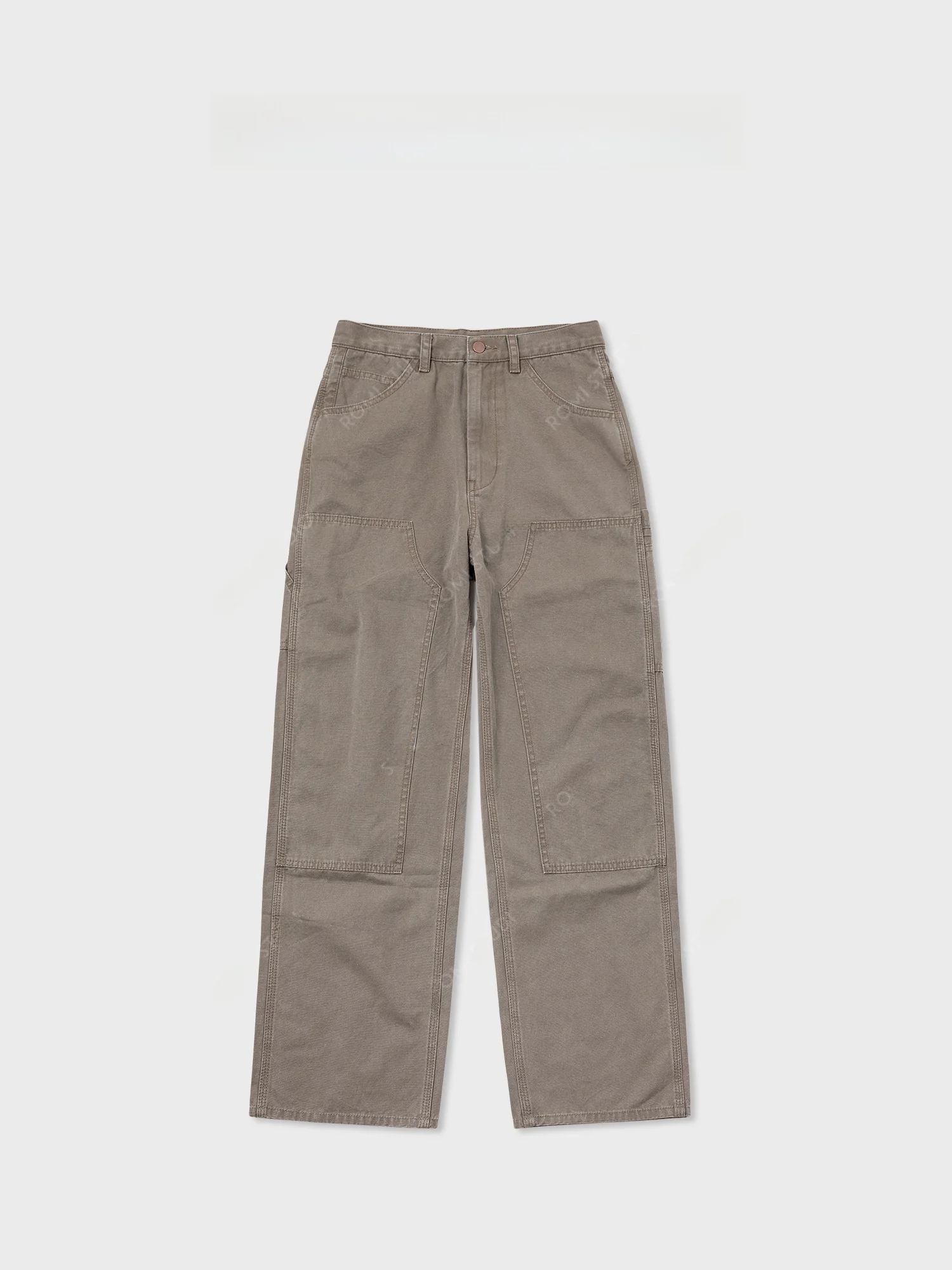 

Винтажные универсальные рабочие брюки Romi Studio из хлопкового канваса свободного кроя с эластичным поясом, осенняя коллекция, женские модные джинсы