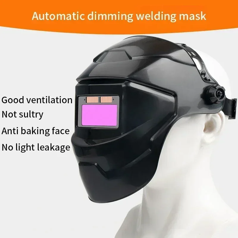

2025 PC Anti-Drop Welding Face Mask Auto-Darkening Adjustable Helmet with Clear Shield Grinding Hood Safety Gear for Cutting