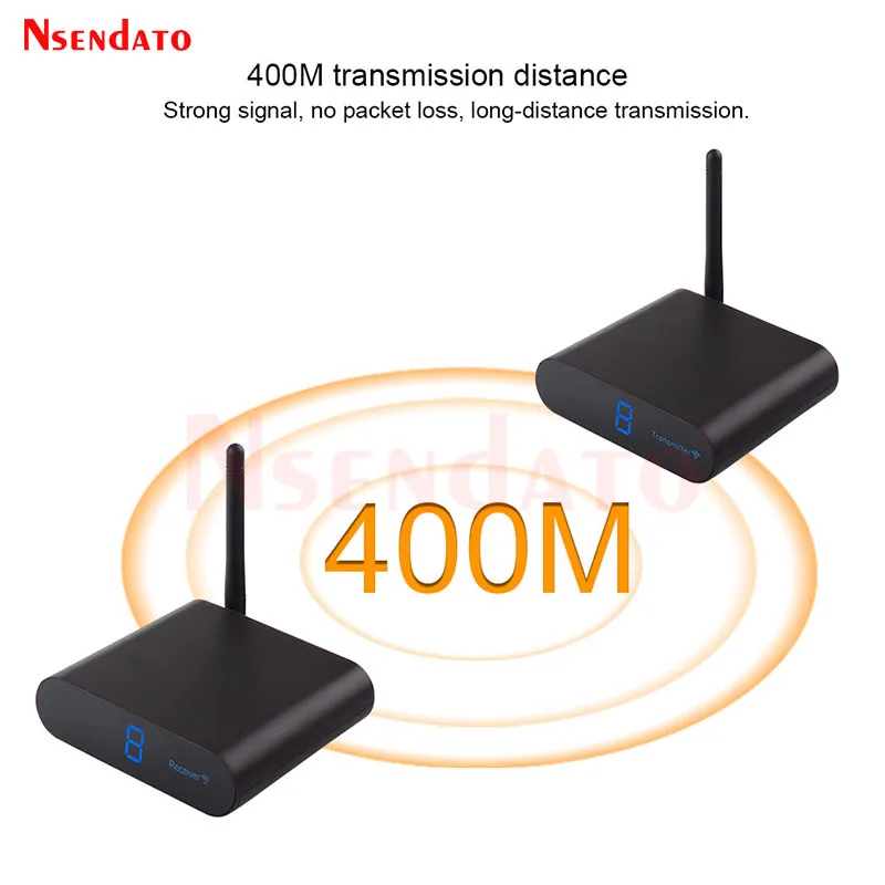 Measy AV540 5.8G Wireless AV Transmitter Receiver Audio Video TV AV Signal Sender receiver With IR Romote 400M /1330FT for sd