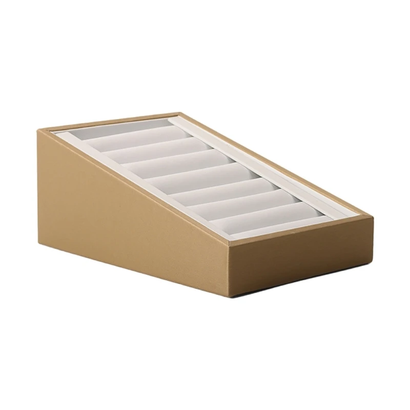 Sturdy PU Leather Jewelry Display Tray Sturdy PU Leather Jewelry Holder 7 Slots Stand for Rings Earrings and Bracelets