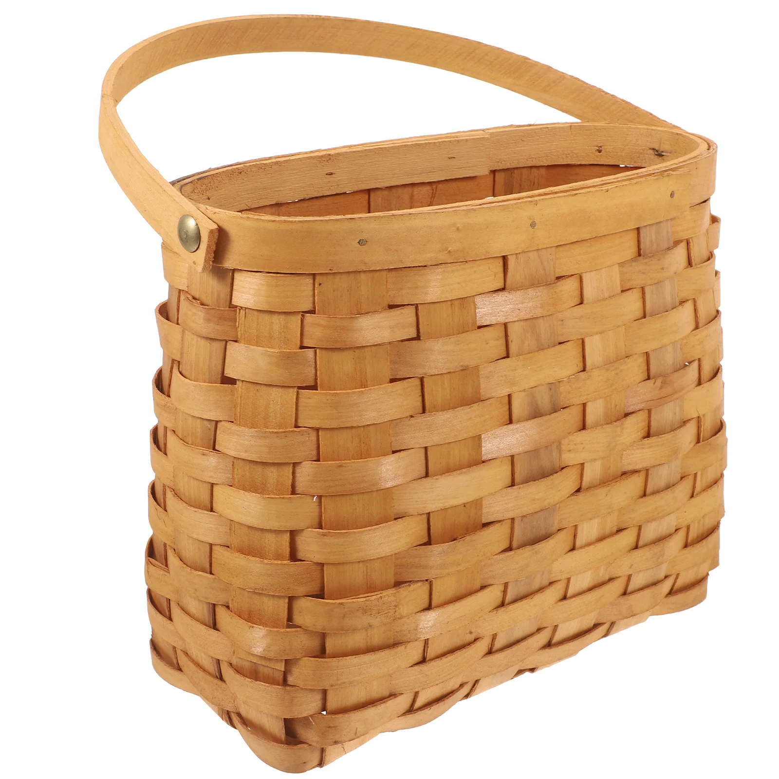 

Handmade Woven Flower Basket Handle Garden Harvesting Storage Container Picnic Bread Berry Vegetable Gathering Small Baskets