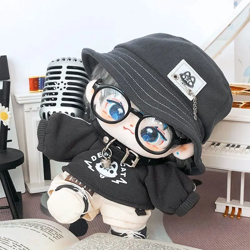 20cm kein Attribut Dämon Katze Kawaii cool gut aussehend Junge Hoodie Hut Kostüm Set Plüsch Puppe ändern Kleidung Outfit Cosplay Weihnachts geschenk