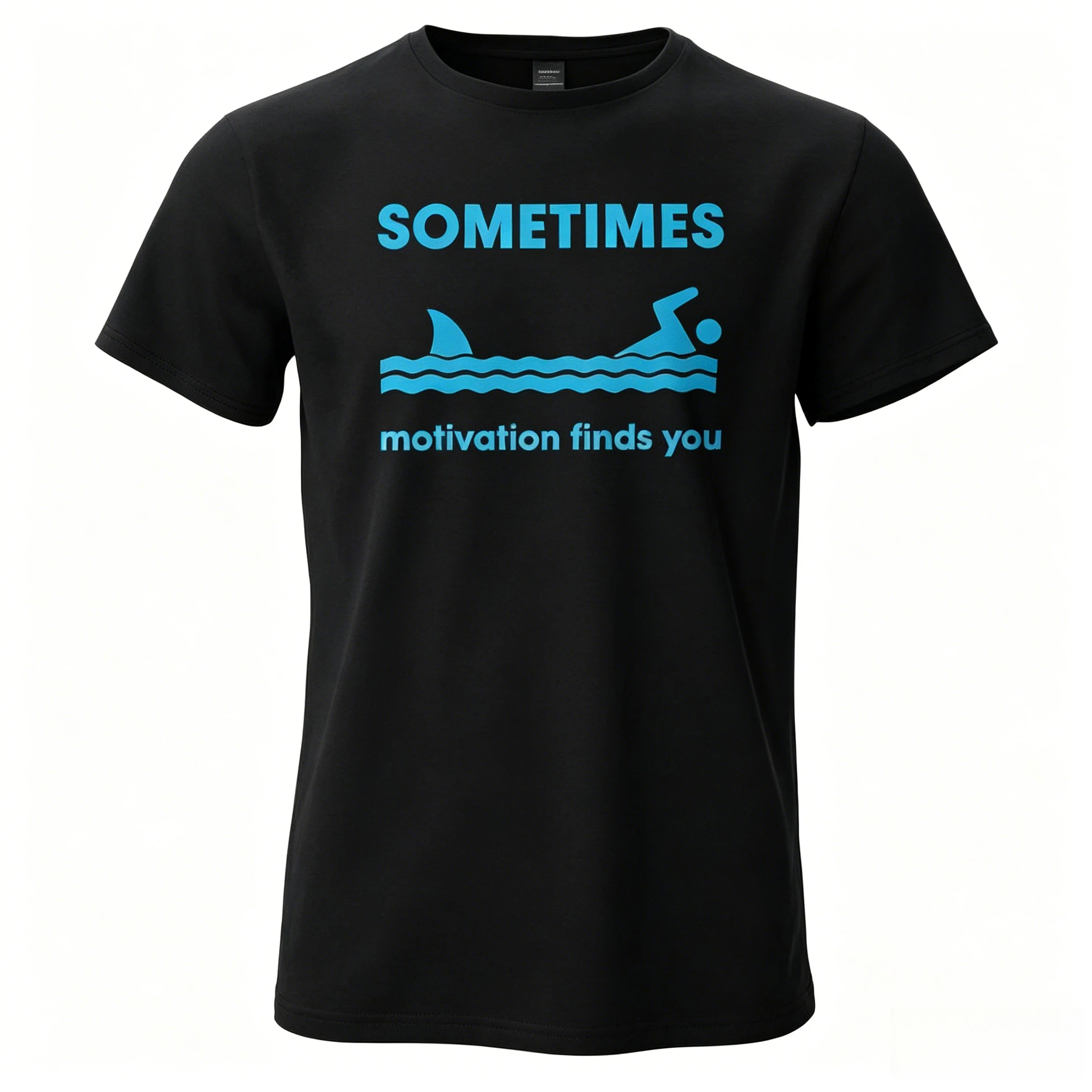Manchmal findet die Motivation dich. Bedrucktes Herren-T-Shirt aus Baumwolle, übergroß, humorvolle Grafik-T-Shirts für Damen, Tops, T-Shirts, Streetwear – Detail 7