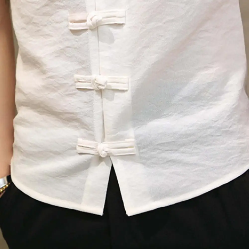 

2025 Men Shirt Summer Chinese Style Solid Color Men's Stand Collar Shirt Knot ButtonsShort Sleeved Retro Mens Slim Fit Shirt