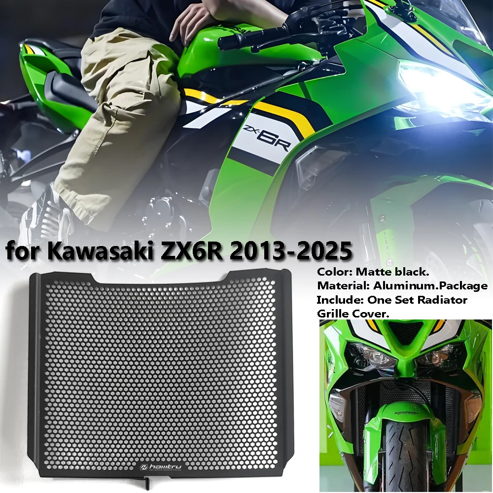 

for Kawaskai ZX6R 2013-2025 Honeycomb water tank mesh motorcycle radiator core shield grille cover protection