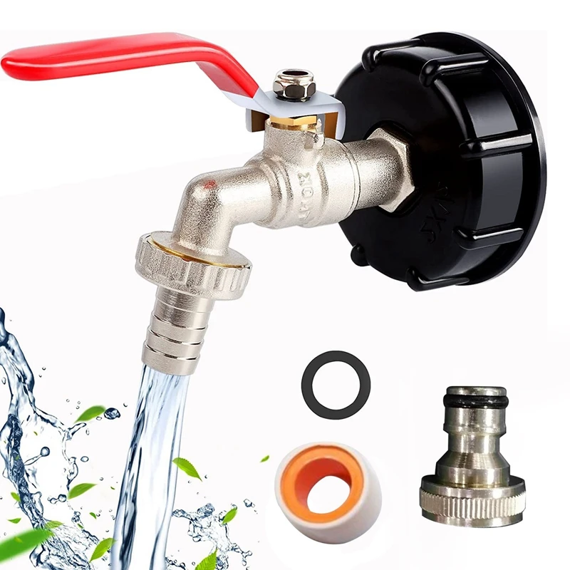 Контейнер IBC 1/2 дюйма, латунный резервуар Ibc, аксессуары, адаптер клапана IBC для резервуара для воды S60X6, адаптер 1000 л IBC