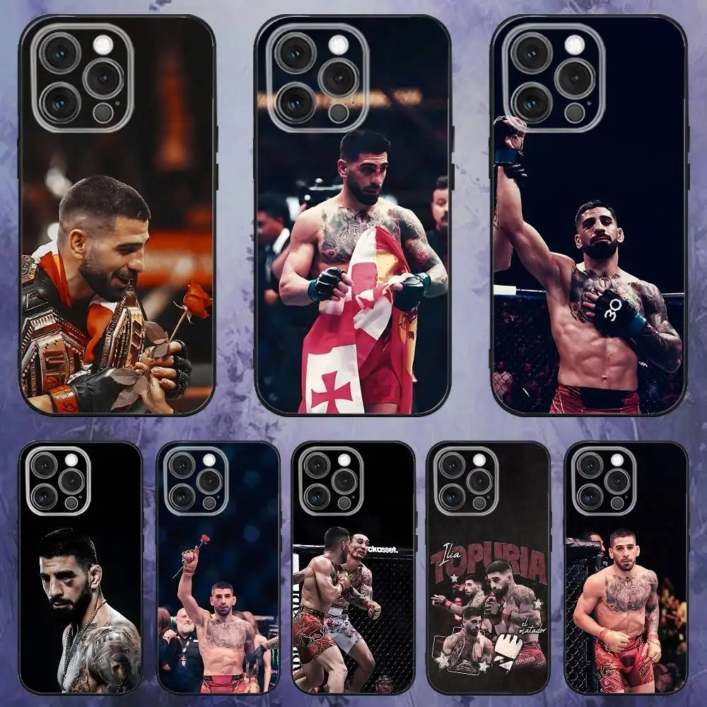 

Phone Case For iPhone 16e,16,15,14,13,12,11,Pro,X,XS,Max,XR,Plus,L-Ilia Fighting T-Topuria Mini Soft Black Cover