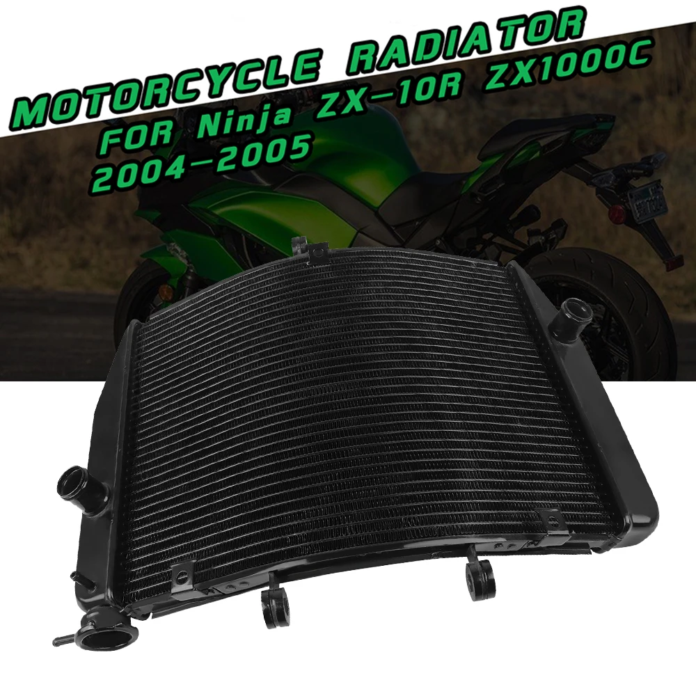 

For Kawasaki NINJA ZX10R ZX-10R ZX1000C 2004-2005 Motorcycle Engine Radiator Water Tank CNC Replace Part Cooling Cooler Black