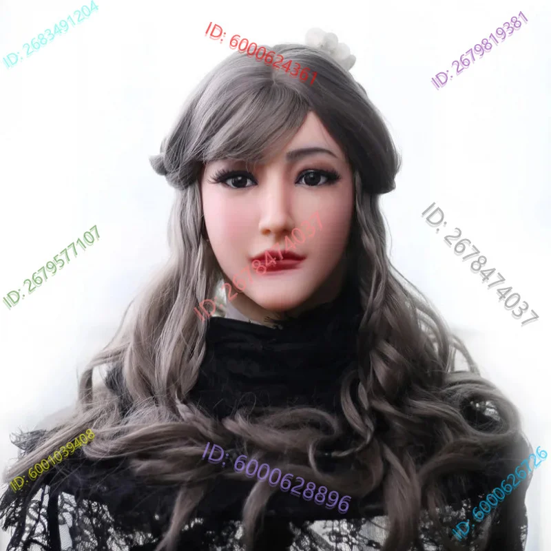 

Full Beauty Silicone Female Headgear Simulation Face CD Men'S Change Women'S Makeup