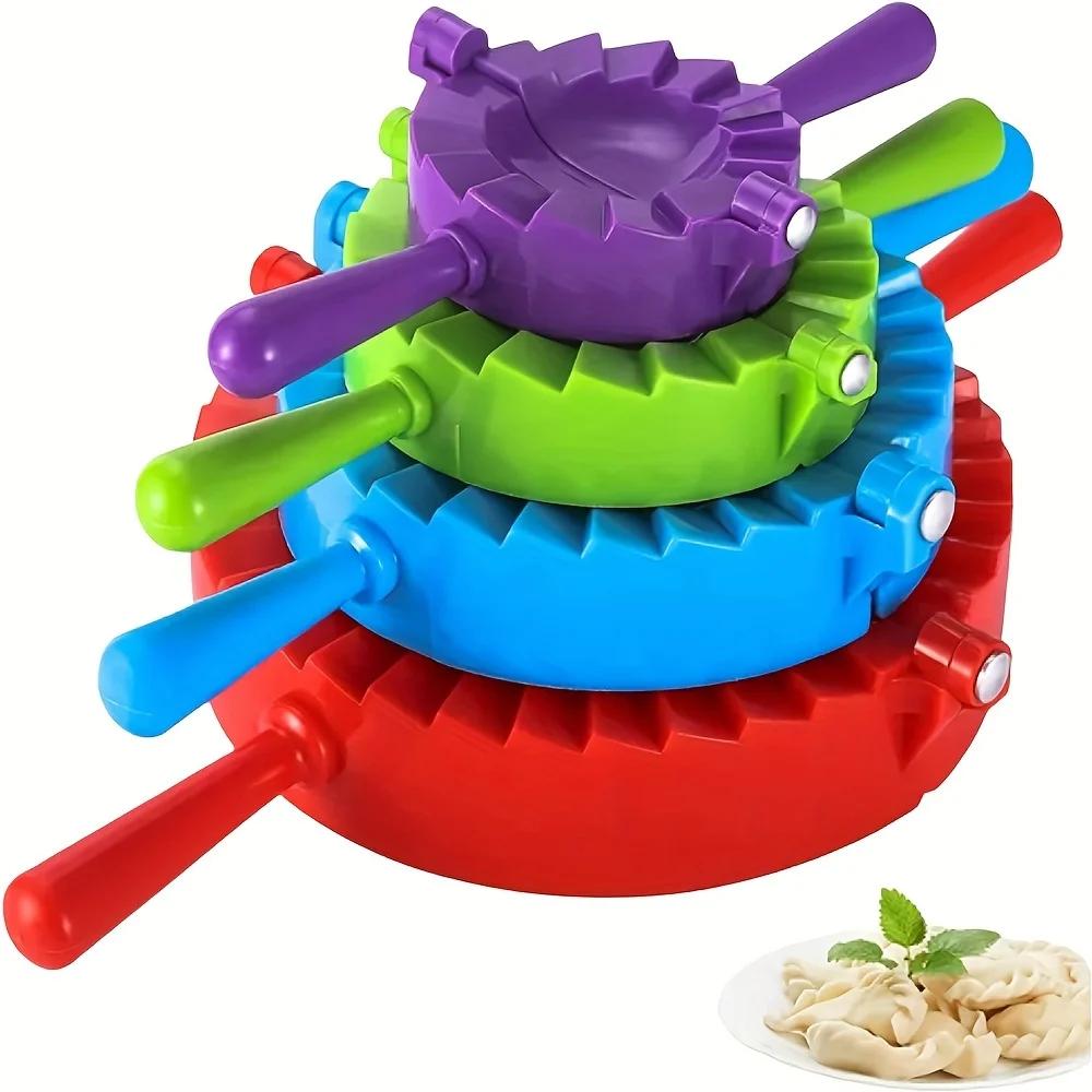 Juego de 4 piezas de máquina para hacer dumplings, máquina para hacer pierogías, prensa para hacer pasteles con máquina para hacer ravioles, cortadores Pierogi, máquina para hacer Baozi