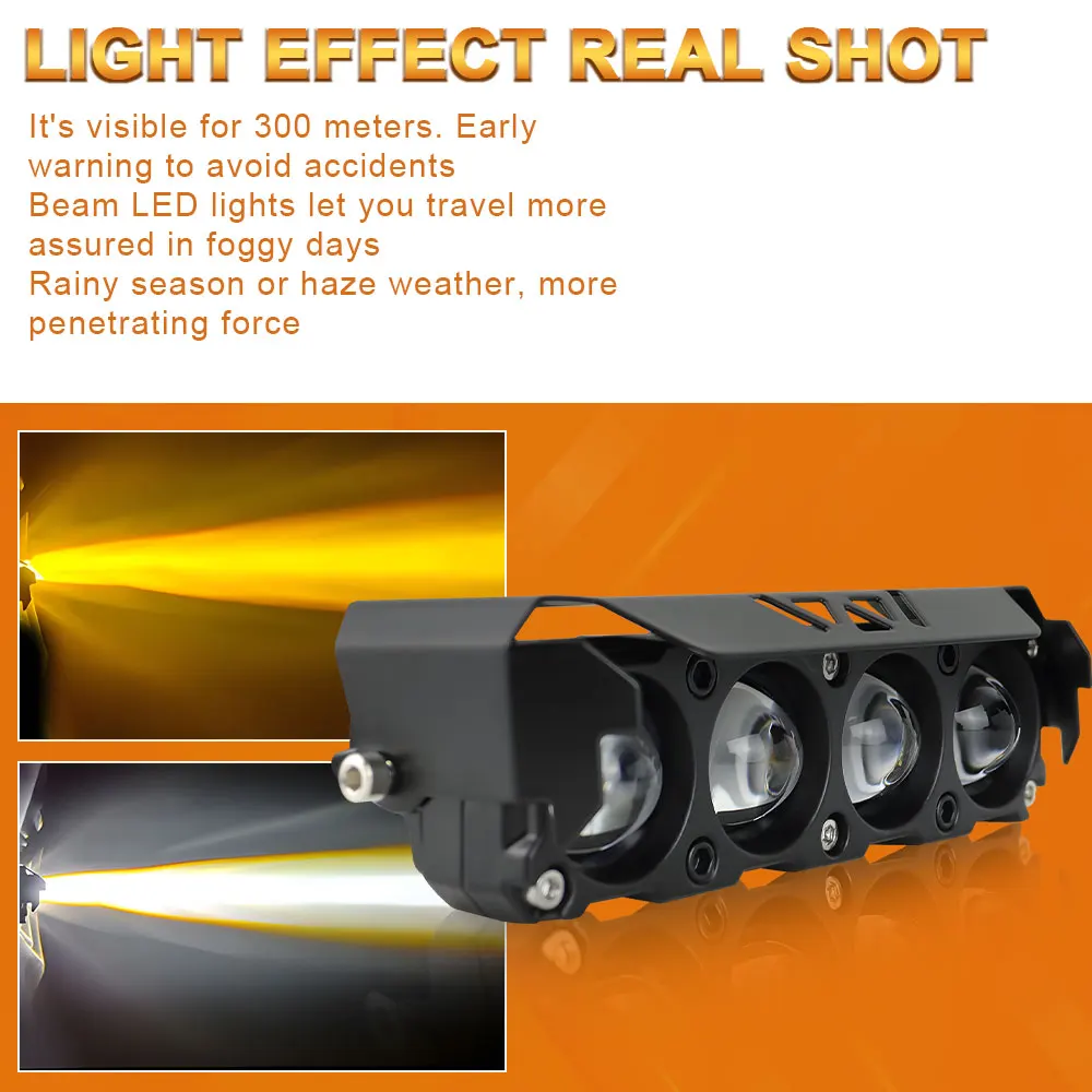 4 Lens LED Auxiliary Car Work Light Search Spotlight 12V 24V High Bright Driving Lights for Off-Road 4x4 Truck Motorcycle Tracto