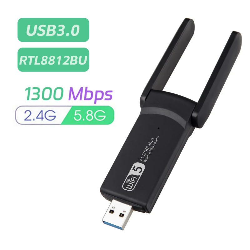 

1300M External Antenna wifi receiver Game USB Card Wireless USB network Adapter WIFI signal reception Dual Band 2.4G 5G Lan Card