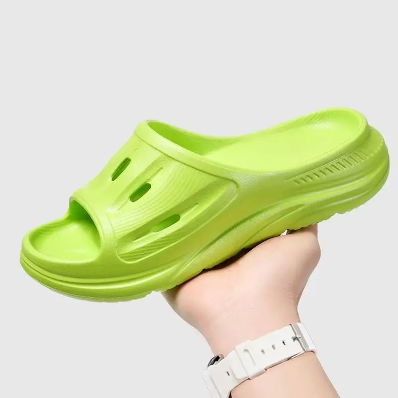 

Мужские летние новые тапочки большого размера с открытым носком для любителей толстой подошвы, нескользящие литые под давлением легкие домашние тапочки, тапочки для ванной комнаты