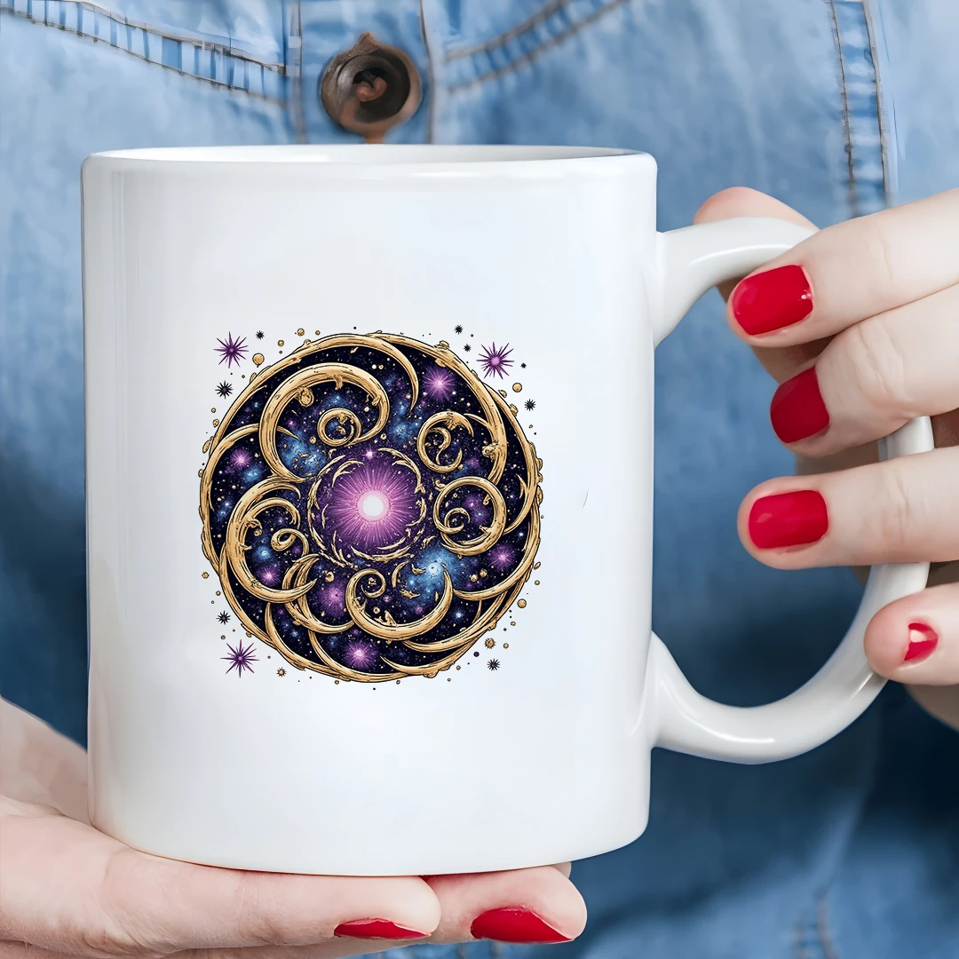 

11oz Cosmic Starry Sky Mug Kids Drink Cup Christmas Family Office Cup Sci-fi Gift