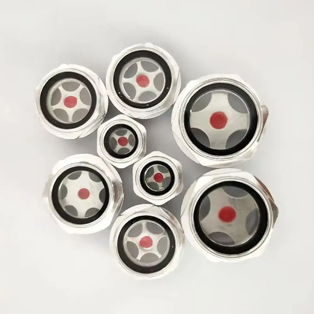 1Pcs G1/4 G3/8 G1/2 G3/4 Oil Sight Window G1 G1-1/4 G1-1/2 BSP NPT Male Thread Oil Level Sight Glass Tempered Glass Aluminum