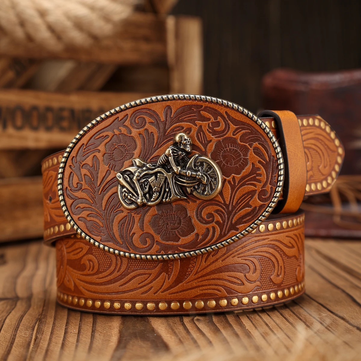 حزام PU على الطراز الغربي مناسب لكل من الرجال والنساء، على الطراز البوهيمي والرجعي، مثالي للنزهات اليومية غير الرسمية