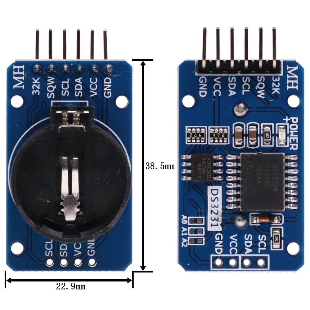 DS1302/DS1307/PCF8563/DS3231 AT24C32 I2C IIC Memory 3.3V-5V Real Time Precision RTC Clock I2C Module DS3231SN for Arduino