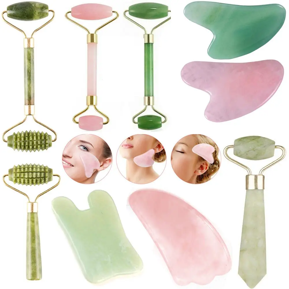 Jade Stone Beauty Tool Nackenmassagegerät Werkzeug Körper Gesichtsmassagegerät Guasha Board