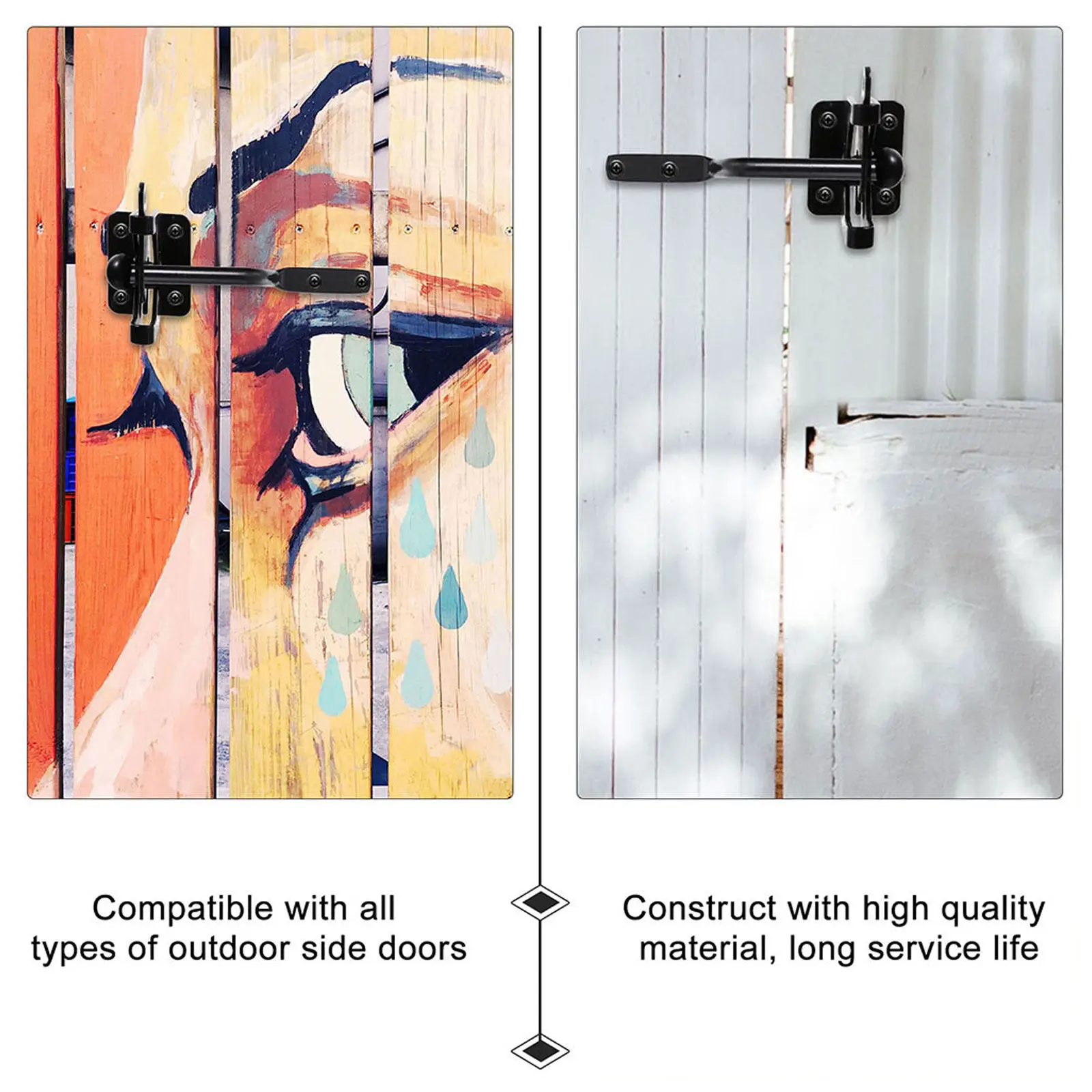 

Замок-защелка для забора из углеродистой стали, 1 шт., усиленный, с автоматической гравитационной блокировкой, для деревянных и садовых ограждений