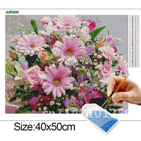 Diamond Painting Sunflower Daisy AZQSD Picture Of Rhinestones Embroidery Flower Unique Gifts For Children Needlework Art