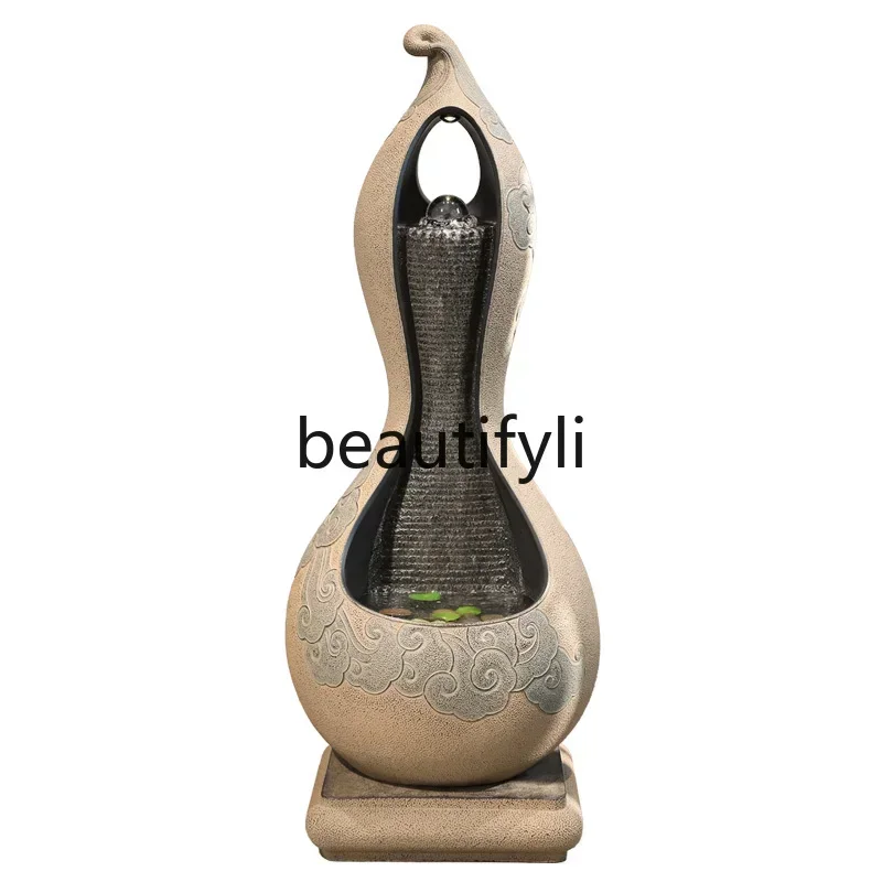 

55Gourd floor-to-ceiling running water ornament New Chinese style, living room, office decoration, circulating water landscape