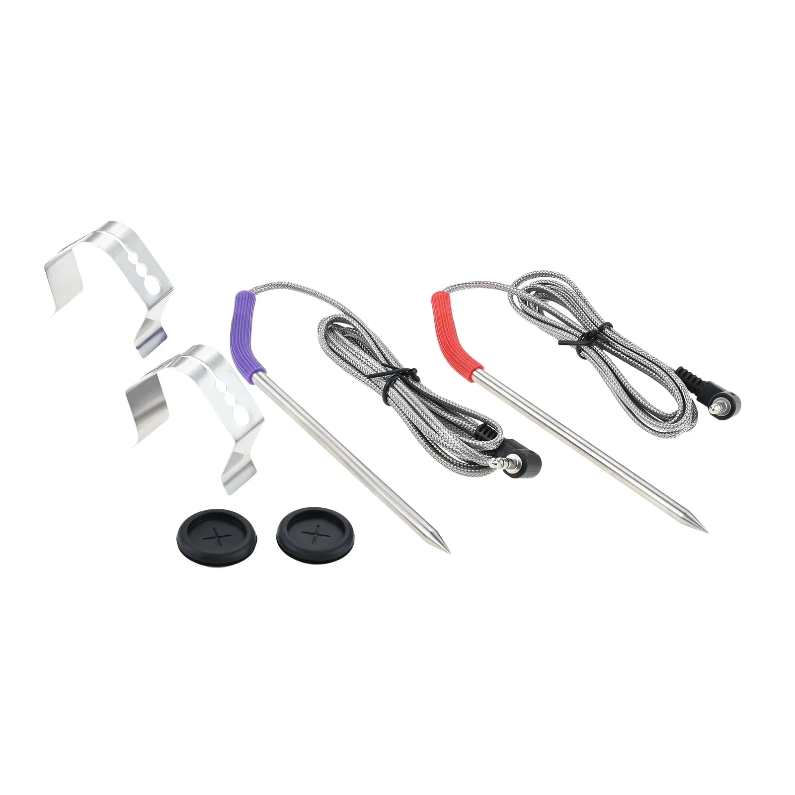 Sonda de temperatura con enchufe de 3,5mm, repuesto de sonda de carne apta para campamento, Chef, parrilla de pellets y ahumador con accesorios de Clip de sonda, 2 uds.