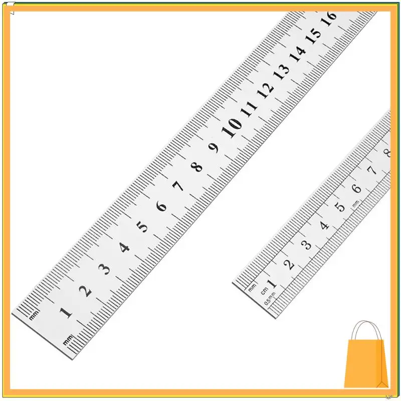 L53A-3X Stainless Steel Ruler 12 Inch + 6 Inch Metal Rulers