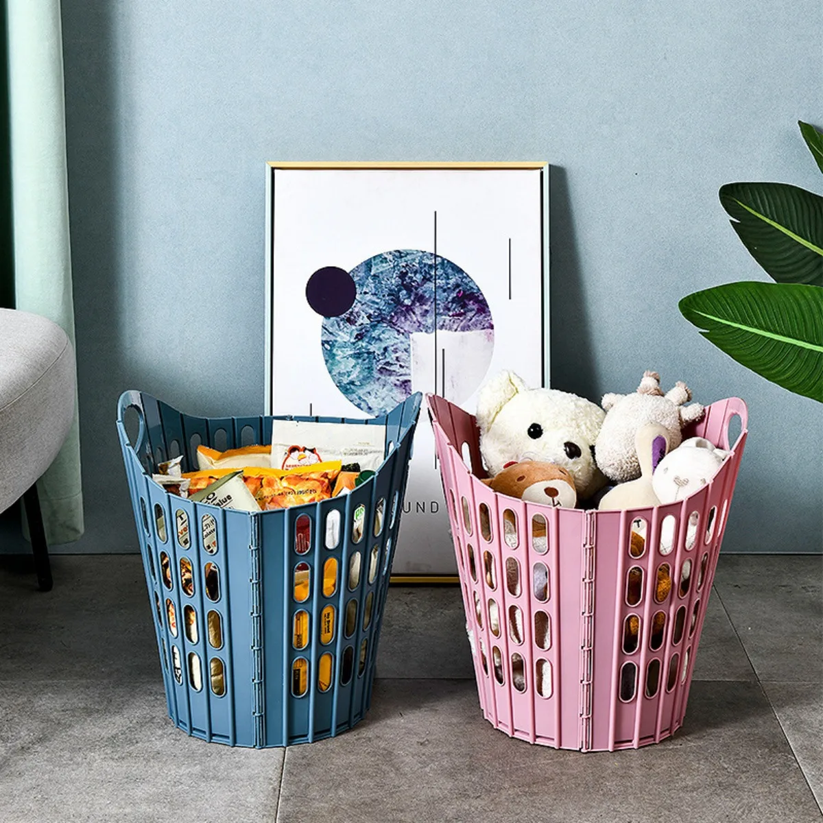 

Modern Foldable Laundry Hamper High-capacity Portable Dirty Clothes Organizer Durable Laundry Basket for Home Bathroom