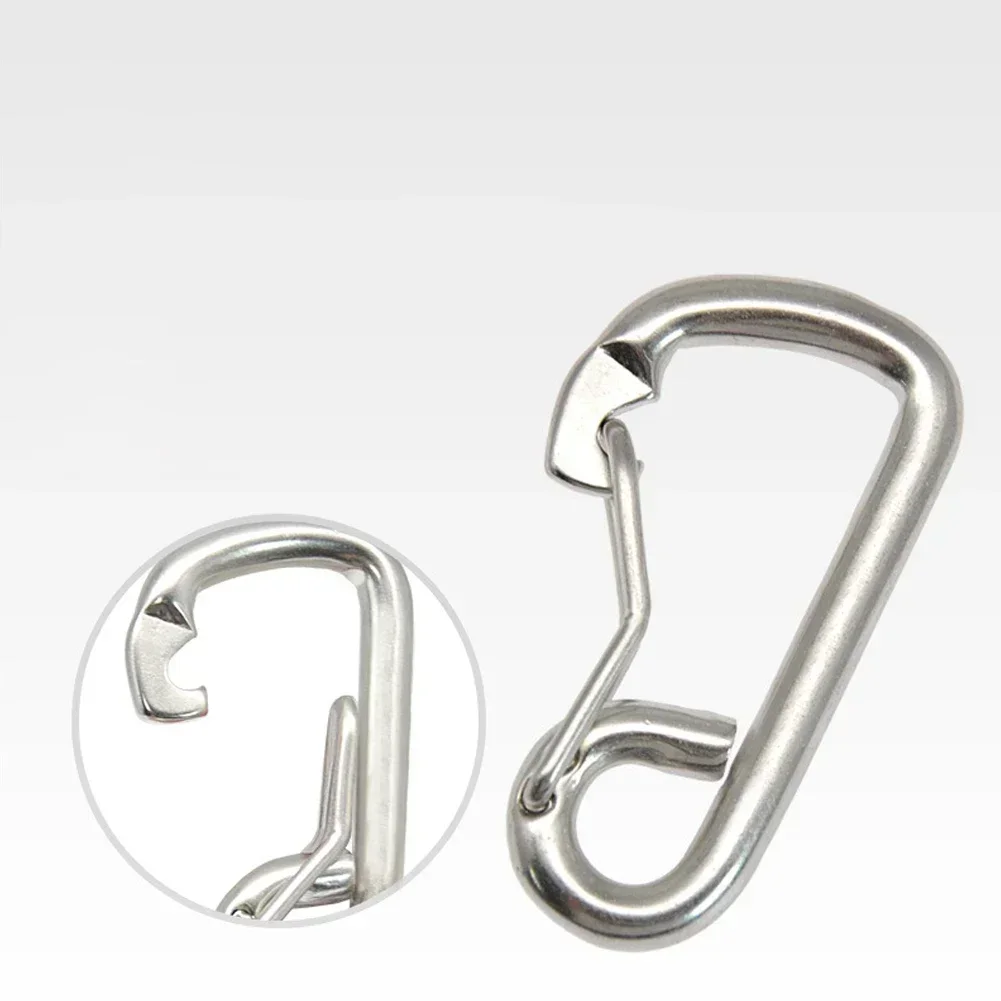 أبازيم أمان من الفولاذ المقاوم للصدأ ، غطس سكوبا ، خطاف حلقة تسلق للتخييم ، إكسسوارات قوارب الكاياك المحمولة ، 80: 1 مشبك